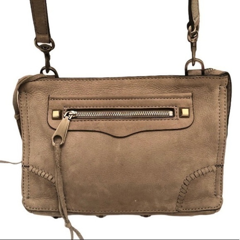 Rebecca MINKOFF grey suede leather crossbody bag
